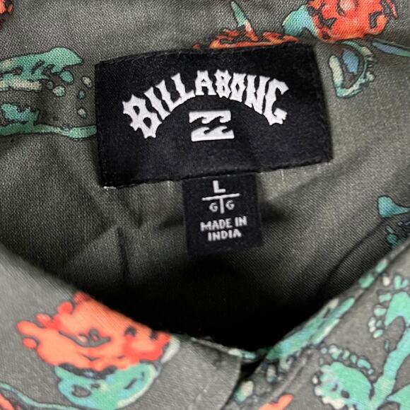 Men’s Billabong Floral Print Short-Sleeve Shirt Large – Excellent Condition - Picture 3 of 11